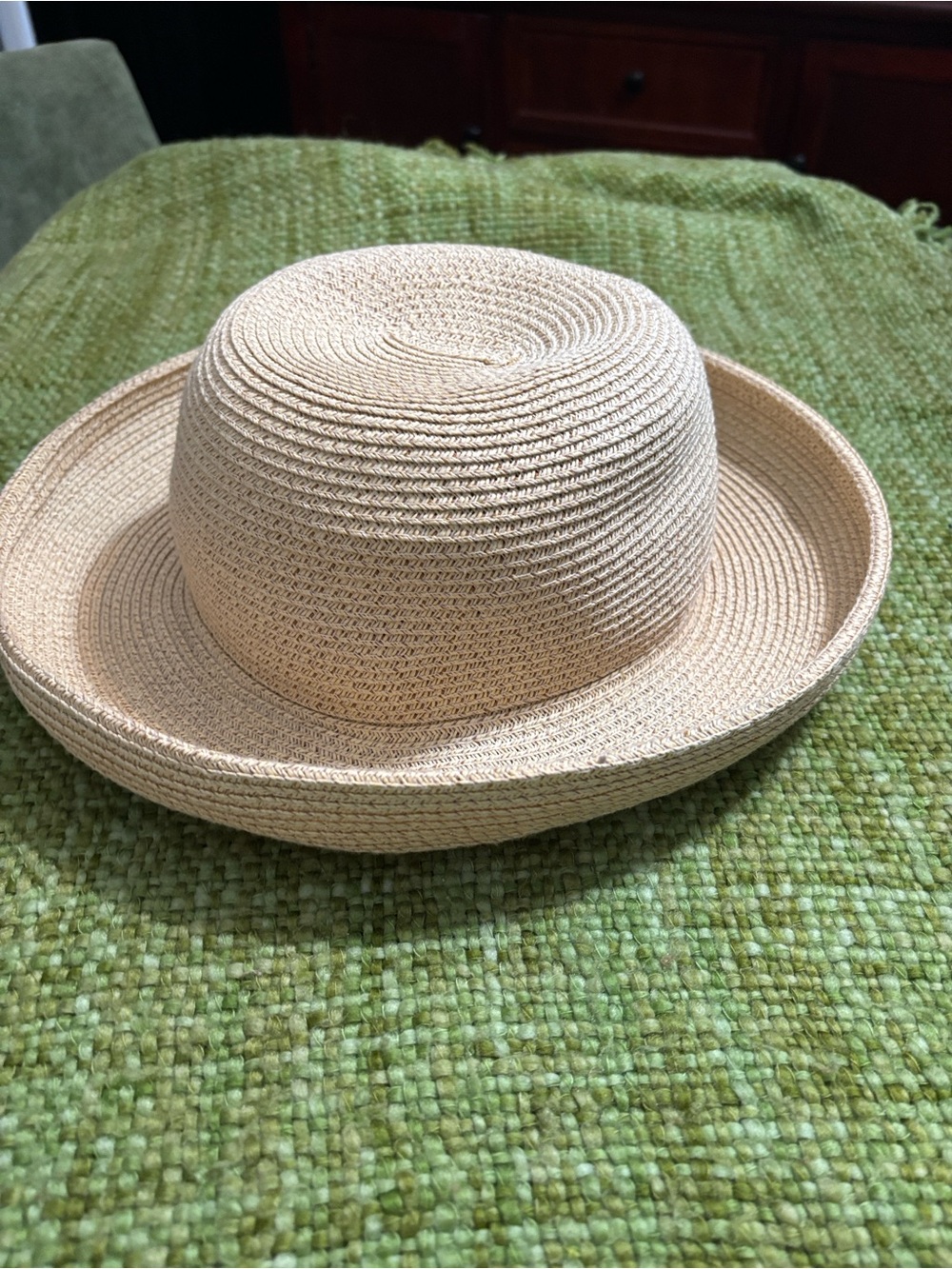 Charter Club Beige Straw Sun Hat